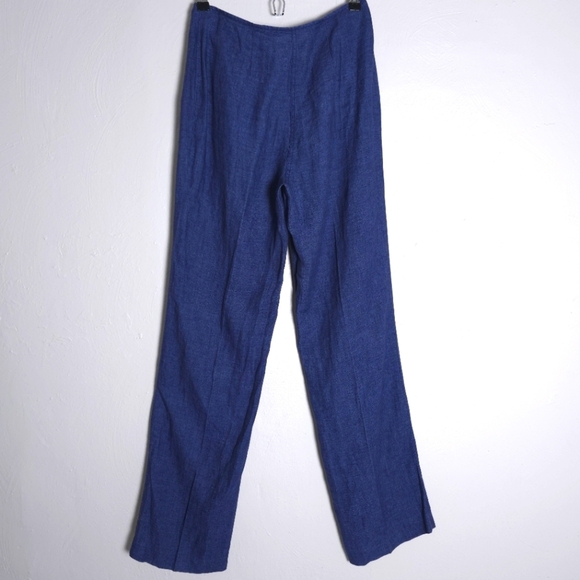 Willi Smith 100% Linen Sailor Button Front Nautical Pants Size 4 - Picture 2 of 7